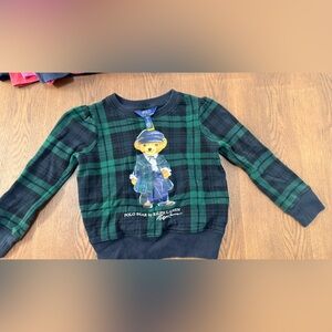 Polo by Ralph Lauren Kids Green Plaid Bear Sweatshirt